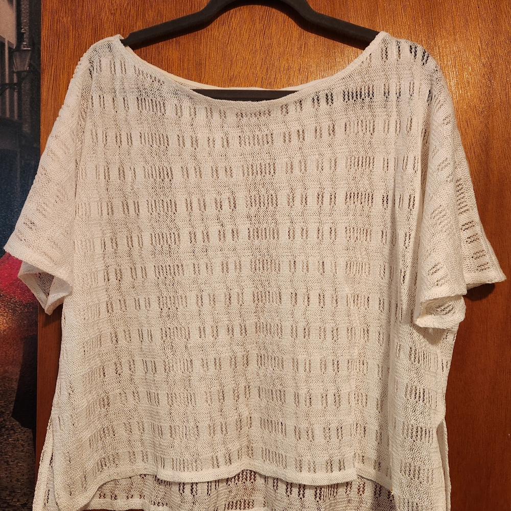 Halston Heritage Cream Knit Women's Blouse
